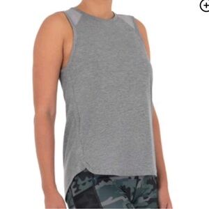 NWT Athletic Works Wicking Hi Low Tank Top Racerback Large Covers Bum Gray